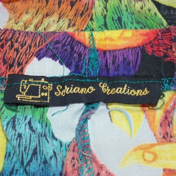 80s Gym Pants, M/L, Toucans/Bird print, Elastic waist & Cuffs, Colorful - Picture 11 of 11
